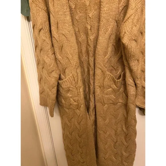 Simplee Apparel Women’s Long Sleeve Chunky Knit Cozy Sweater Tan Medium - Picture 6 of 14